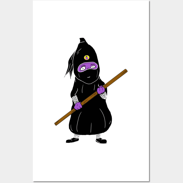 Nightshade Eggplant Vegetable Ninja Clan Wall Art by JonnyVsTees